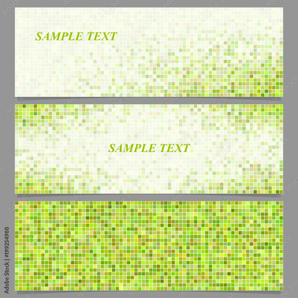 Poster abstract pixel square mosaic banner design template set