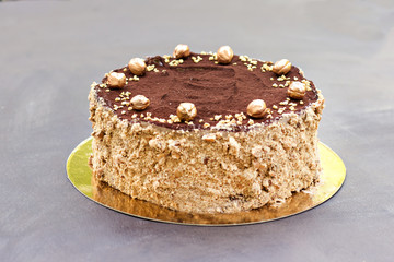 Chocolate cake, a beautifully decorated cake, a piece of cake.