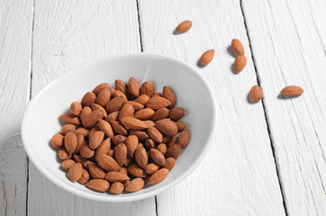Almond nuts in bowl