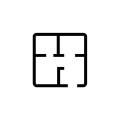 Obraz premium House plan, rooms icon