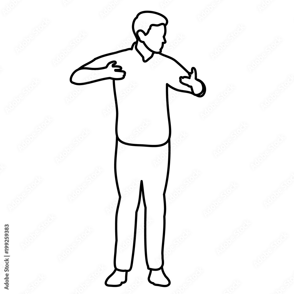 Canvas Prints  isolated sketch of a guy dancing