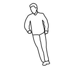 Fototapeta na wymiar vector, isolated sketch of a guy dancing on a white background