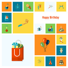 Happy Birthday Icons Set