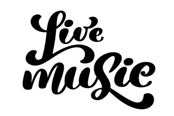 Live music sign icon. Karaoke symbol. modern calligraphy quote. Hand written lettering text, isolated on white background. Vector illustration phrase