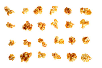Caramel popcorn, top view.