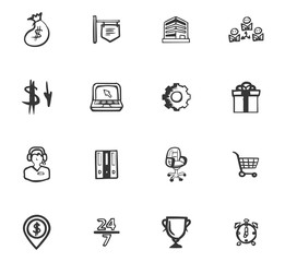 Doodle Business icons set