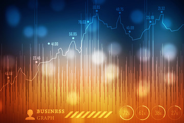 2d rendering Stock market online business concept. business Graph
