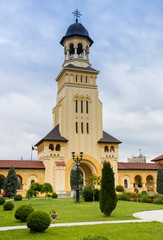 Belfry and entrance gate of the citadel in Alba Iulia, Romania