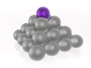 Violet and grey spheres
