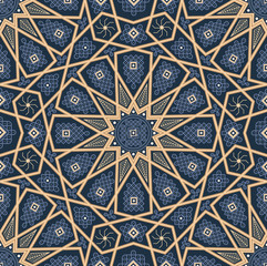Set of islamic oriental patterns, Seamless arabic geometric ornament collection. Vector traditional muslim background. east culture, indian heritage, arabesque, persian motif. Ramadan kareem. blue