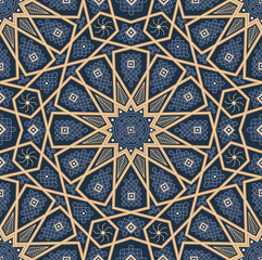 Set of islamic oriental patterns, Seamless arabic geometric ornament collection. Vector traditional muslim background. east culture, indian heritage, arabesque, persian motif. Ramadan kareem. blue