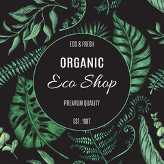 Hand drawn wrdding illustration eucalyptus, succulent flowers.