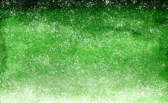 Watercolor Green Emerald Gradient Background Design With Dots Like Stars