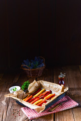 colorful vegetable fries from the oven