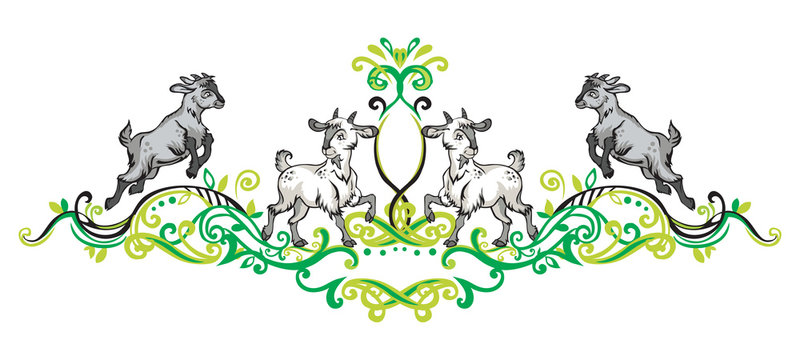 Ornament with goats