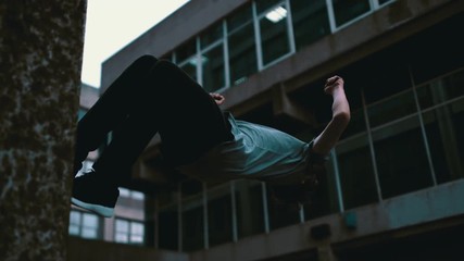 Parkour free running acrobat super slow motion - Powered by Adobe