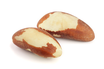 Brazil nuts isolated on white background closeup