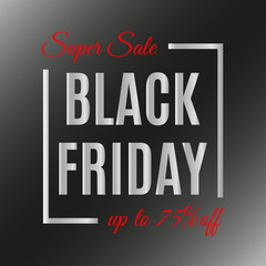 Black Friday Sale banner template. Discount background template. Vector illustration.