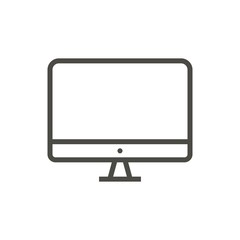 Computer icon vector. Line pc screen symbol.