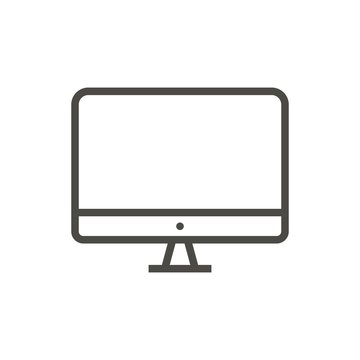 Computer icon vector. Line pc screen symbol.