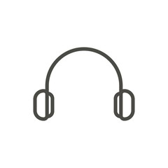 Earphone icon vector. Line dj symbol.