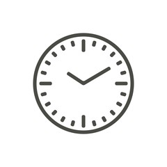 Clock icon vector. Line time symbol.