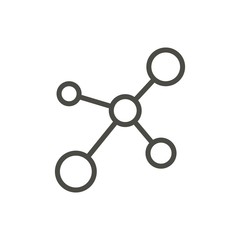 Molecule icon vector. Line atom symbol.