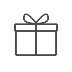 Gift box icon vector. Line present symbol.