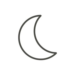 Moon icon vector. Line night symbol.