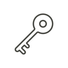 Key icon vector. Line old door key symbol.