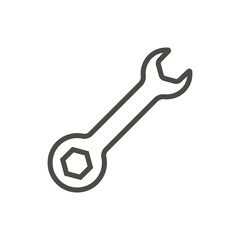 Wrench icon vector. Line spanner symbol.