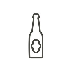 Beer bottle icon vector. Line alcohol drink symbol.