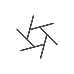 Shutter icon vector. Line camera focus symbol.