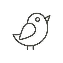 Bird icon vector. Outline chicken. Line dove symbol.