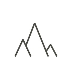 Mountains icon vector. Line landscape travel symbol.