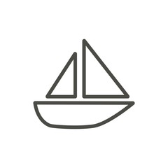 Boat icon vector. Line ship symbol.