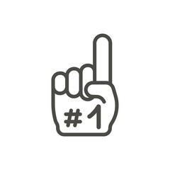 Number 1 fan icon vector. Line finger hand symbol. - 199270566