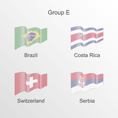 Flag group E vector. World football championship