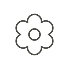 Flower icon vector. Outline floral, line spring symbol.