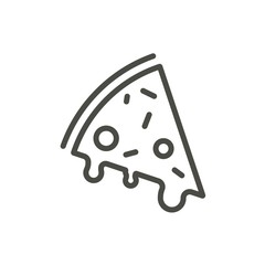 Pizza icon vector. Outline slice food, line pizza symbol.