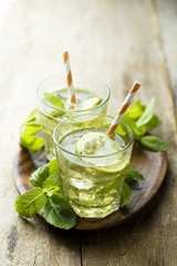 Homemade mint lemonade