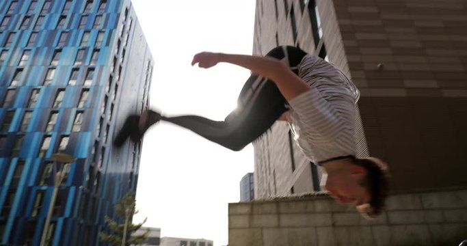 Free Runner Doing a Backflip