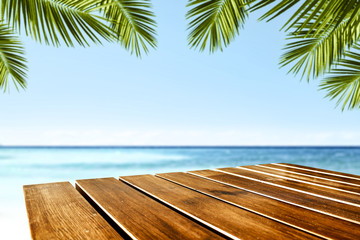 desk of free space and sea 