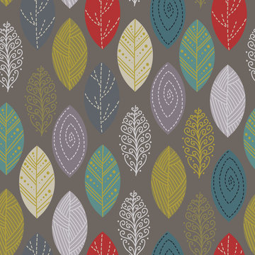 Seamless pattern with colorful leaves. summer seamless pattern, bright, bright, summer leaves.