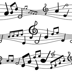 vector illustration seamless background pattern musical notes