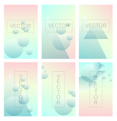 Screen gradient set with modern abstract backgrounds. Colorful fluid cover for poster, banner, flyer and presentation. Trendy soft color. Template  for business infographic, social media, mobile app