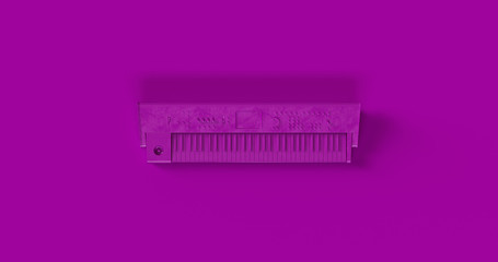 Purple Electronic Keyboard 3d illustration	