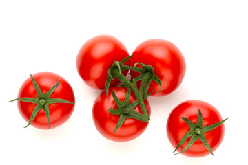 Fresh tomatoes isolated on white background.