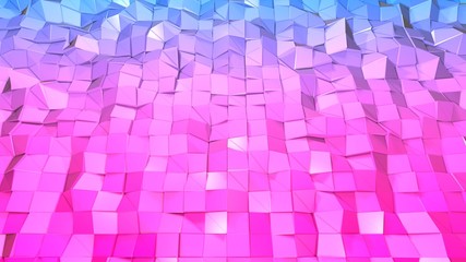 Low poly abstract background with modern gradient colors. Blue violet 3d surface. V