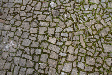 Cobble Stone Road Grey Lines Background Stock Photo
